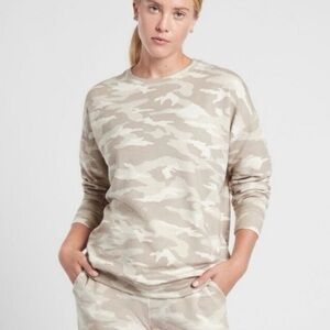 Athleta Studio to Street Camo Sweatshirt – Camo Lux Oatmeal Heather 🌾💚